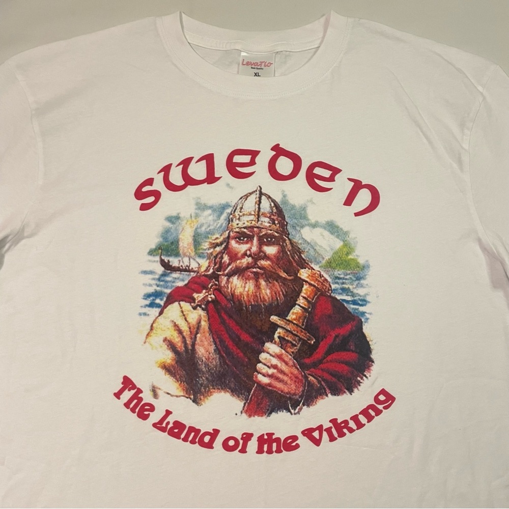 Levatio Sweden The Land Of The Viking T Shirt Size XL